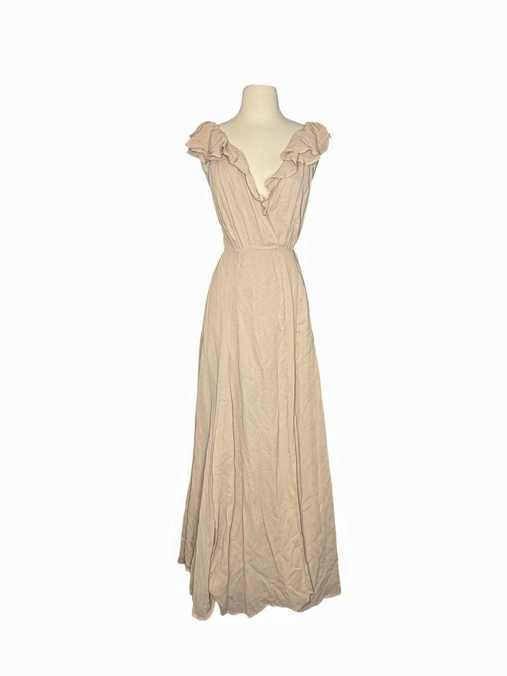 Reformation Peppermint Dress Ruffle Maxi Dress in Pink Size Small New